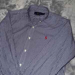 Polo Ralph Lauren Slim Fit Blue White Check Button Down Shirt Men’s Medium M